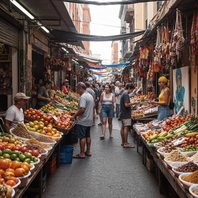 Happy family leaving a restaurant, smiling and holding hands